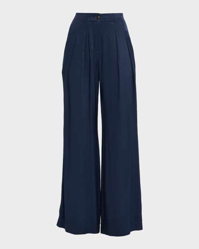 Russell Satin Wide-Leg Pants